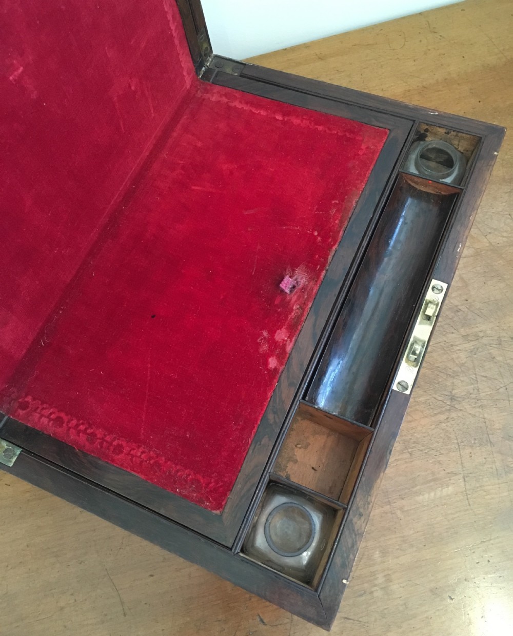 Antique Victorian Rosewood and Oak Writing Slope View VIII