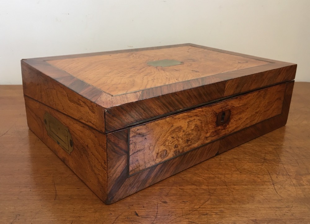 Antique Victorian Rosewood and Oak Writing Slope View XI