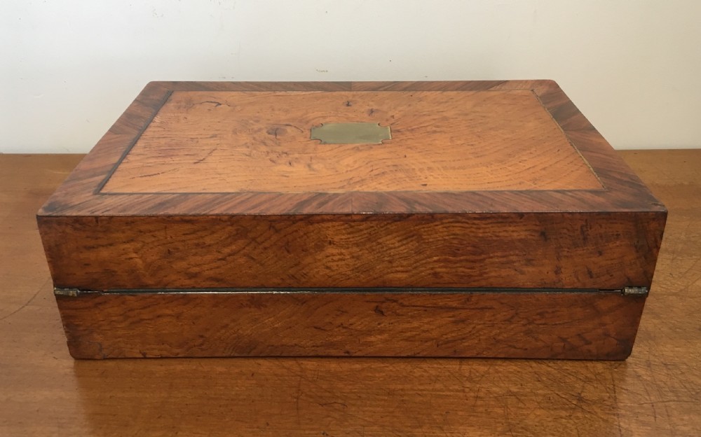 Antique Victorian Rosewood and Oak Writing Slope View XII