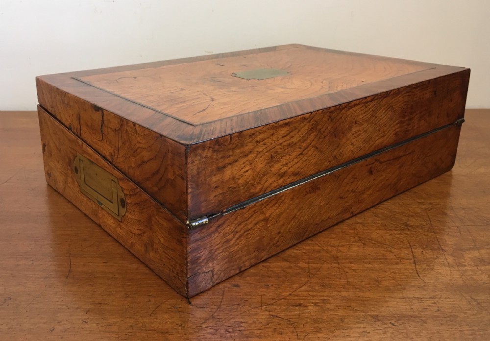 Antique Victorian Rosewood and Oak Writing Slope View XIII