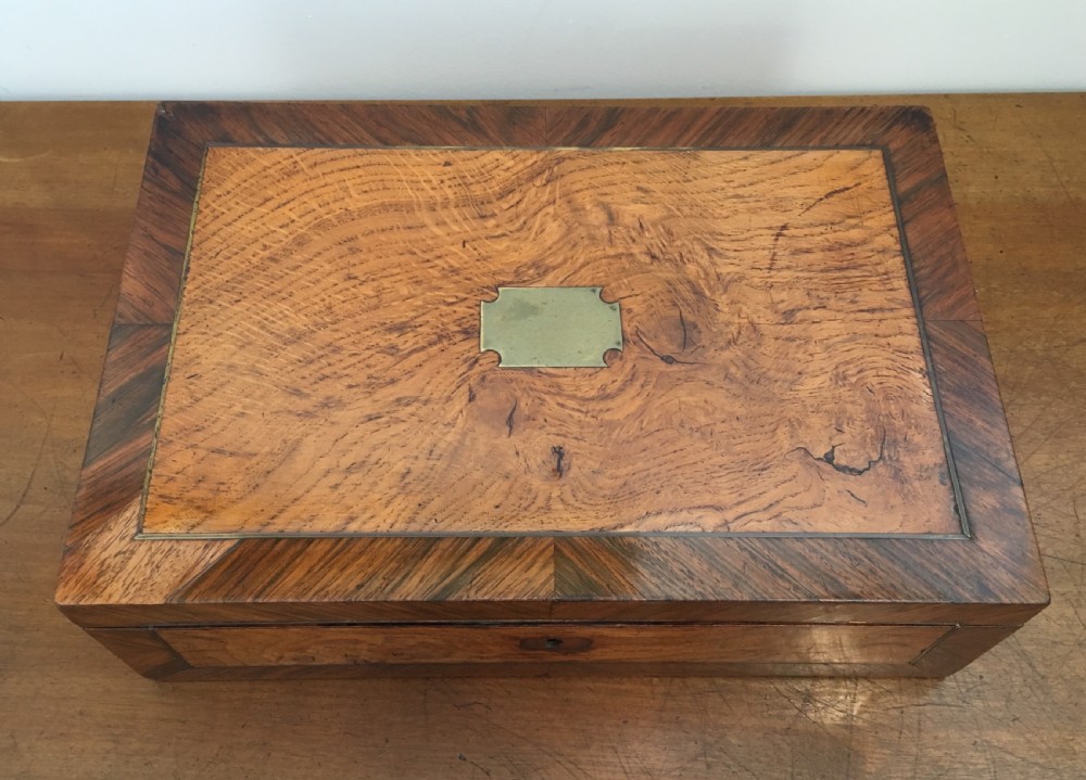 Antique Victorian Rosewood and Oak Writing Slope View XVII