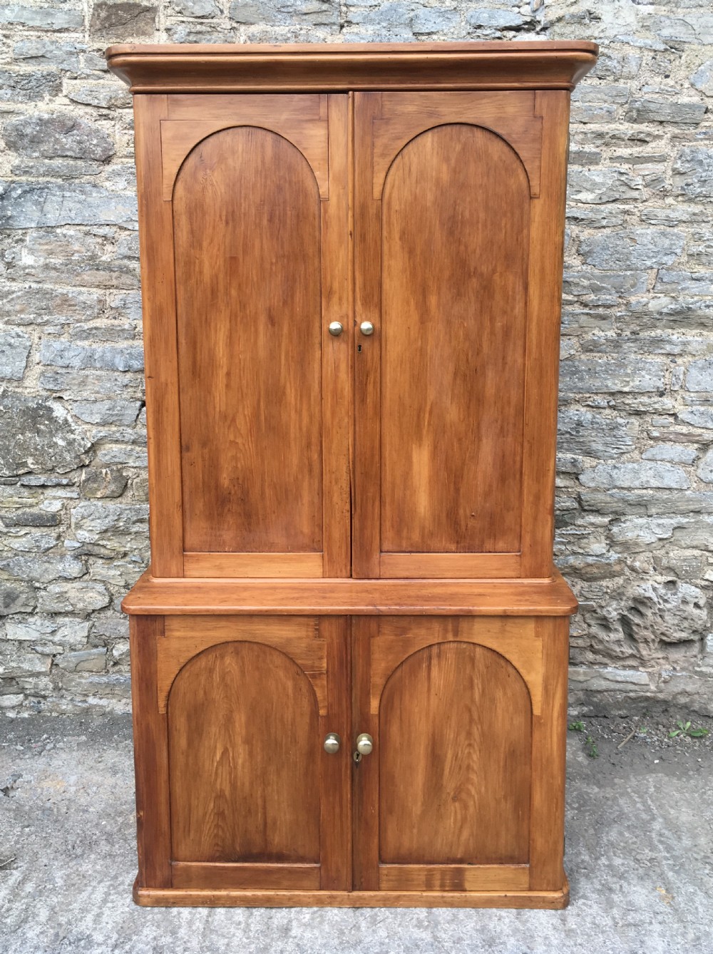 Antique Victorian Pine Shelved Cupboard