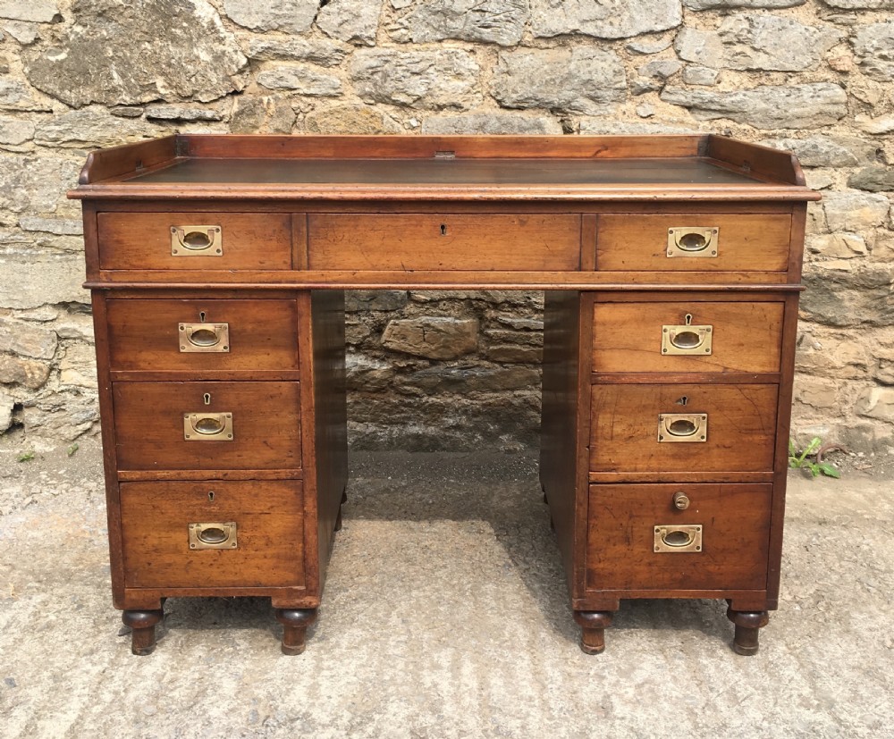 Antique Mahogany Military Campaign Desk