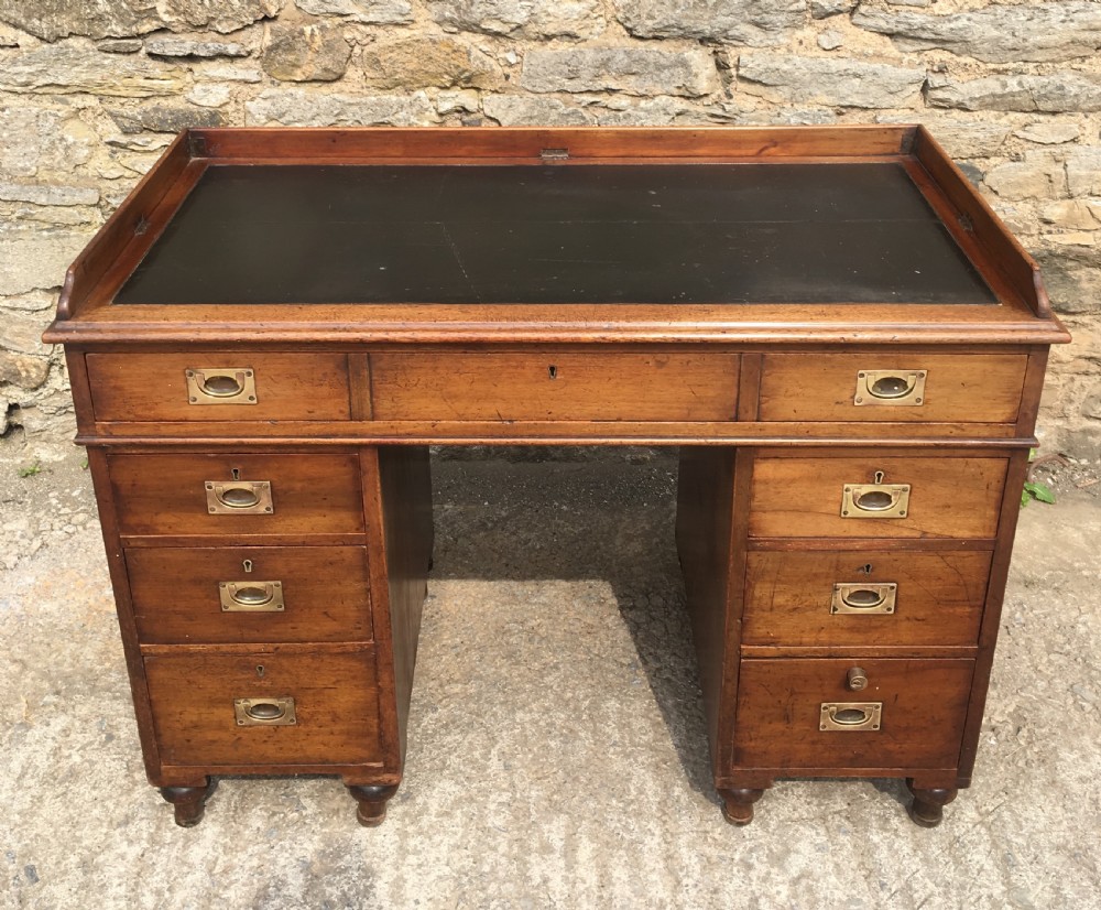 Antique Mahogany Military Campaign Desk View II