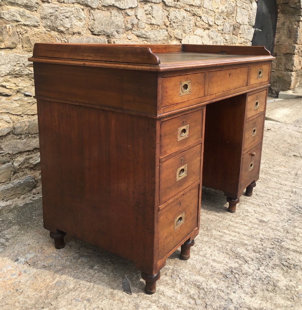 Antique Mahogany Military Campaign Desk View V