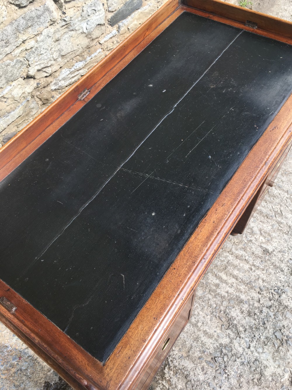 Antique Mahogany Military Campaign Desk View VII
