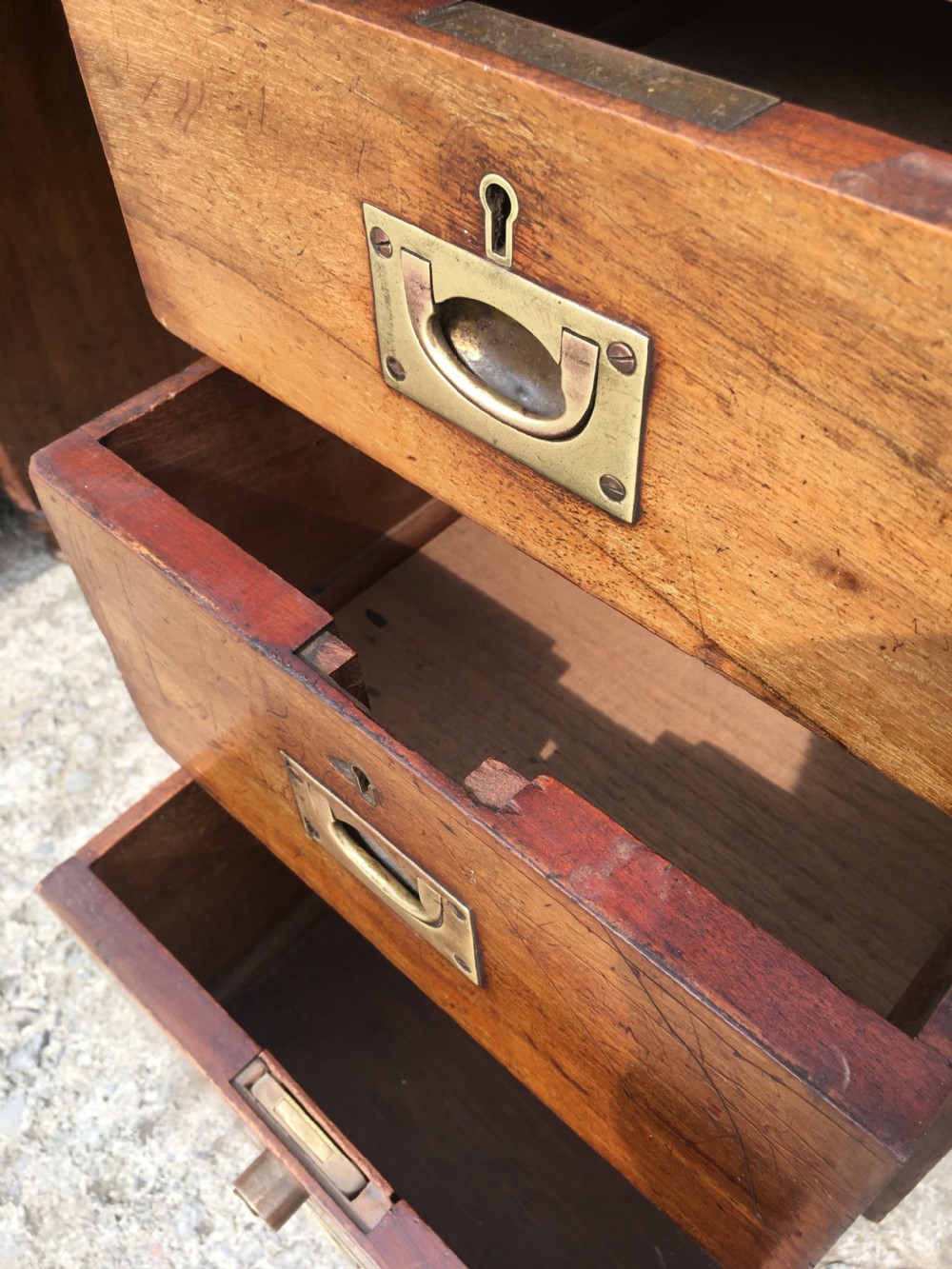 Antique Mahogany Military Campaign Desk View X