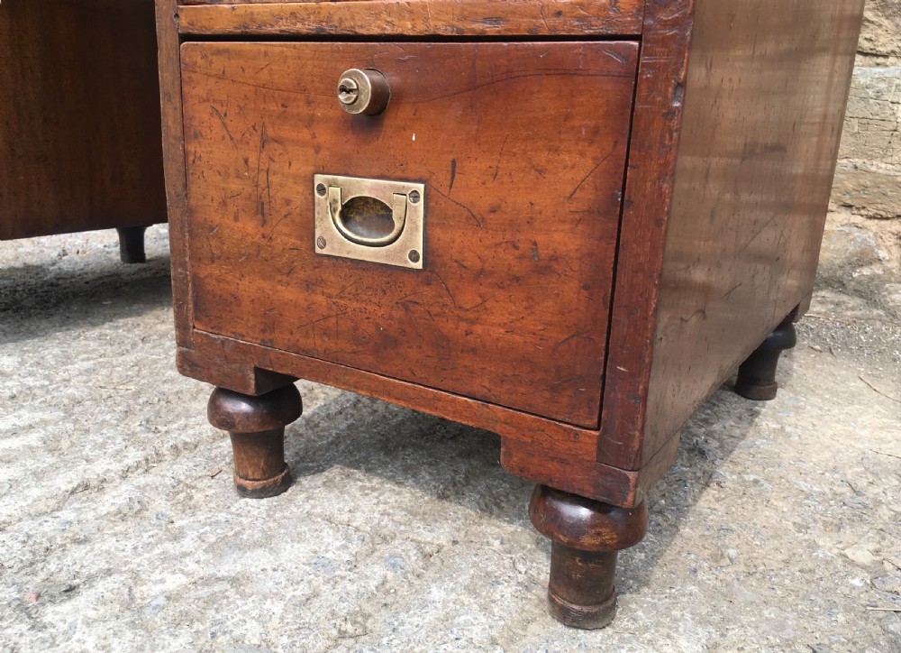 Antique Mahogany Military Campaign Desk View XII