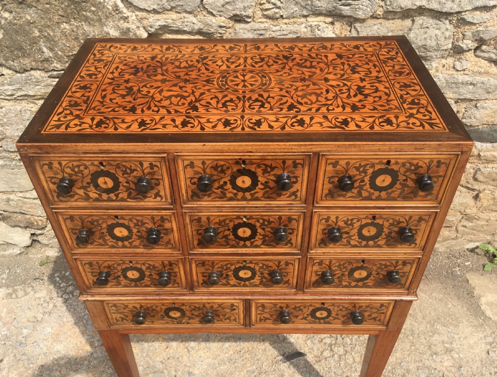 Antique Continental Marquetry Cabinet on Stand  View IV