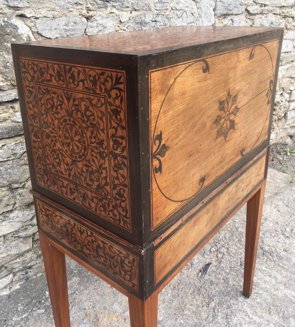 Antique Continental Marquetry Cabinet on Stand  View VIII