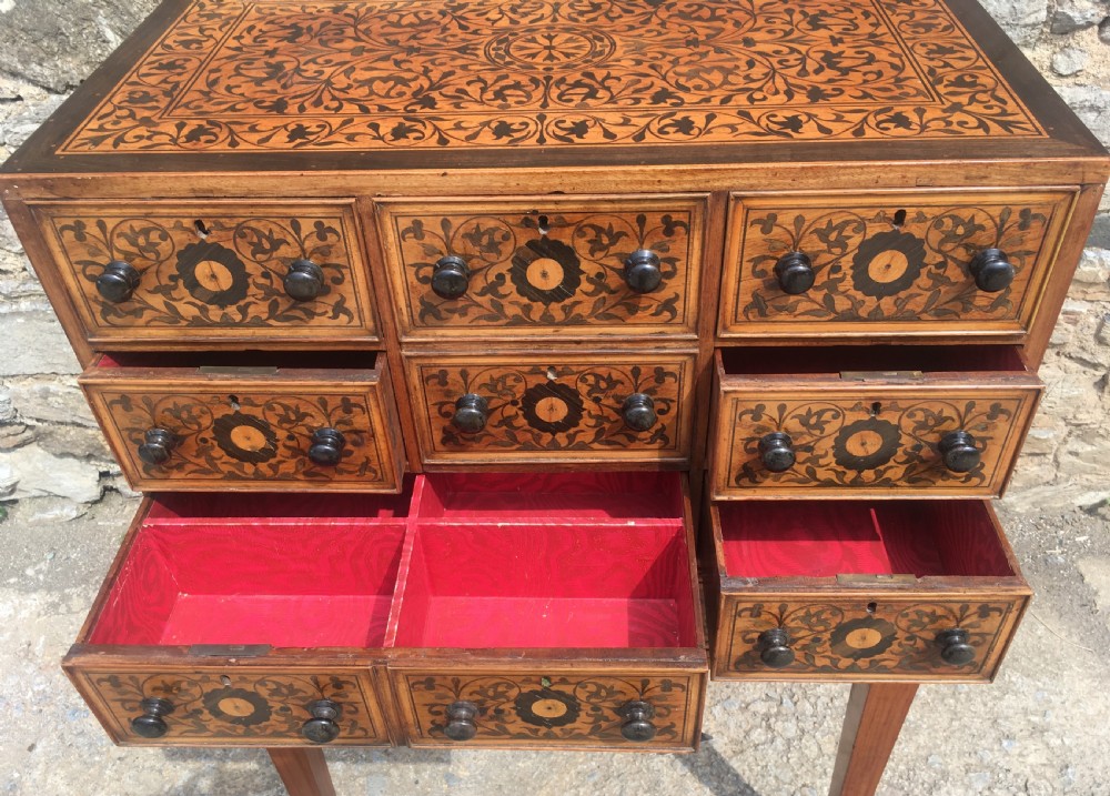 Antique Continental Marquetry Cabinet on Stand  View XIV