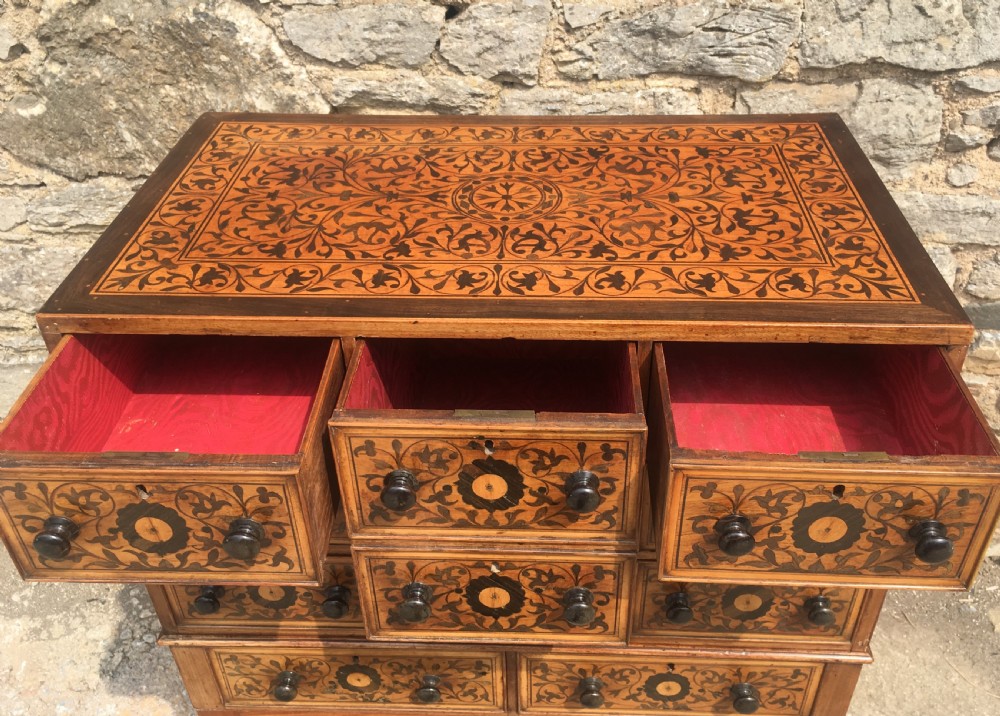 Antique Continental Marquetry Cabinet on Stand  View XVII