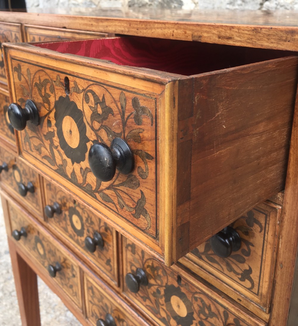 Antique Continental Marquetry Cabinet on Stand  View XX