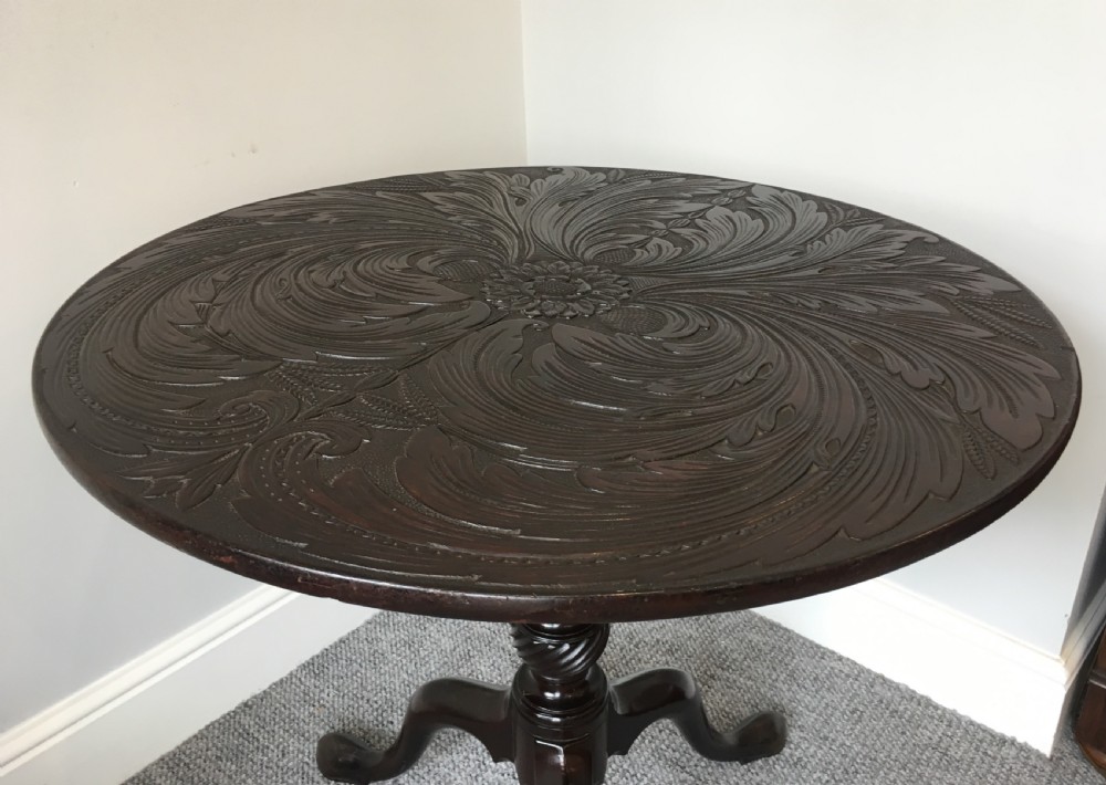 Georgian Cuban Mahogany Tilt Top Occasional Table on Birdcage Support View IV