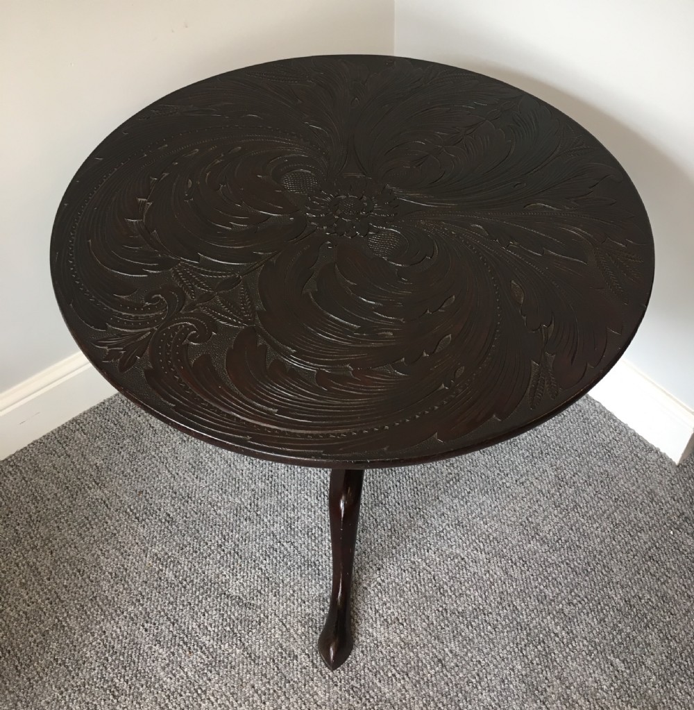 Georgian Cuban Mahogany Tilt Top Occasional Table on Birdcage Support View V