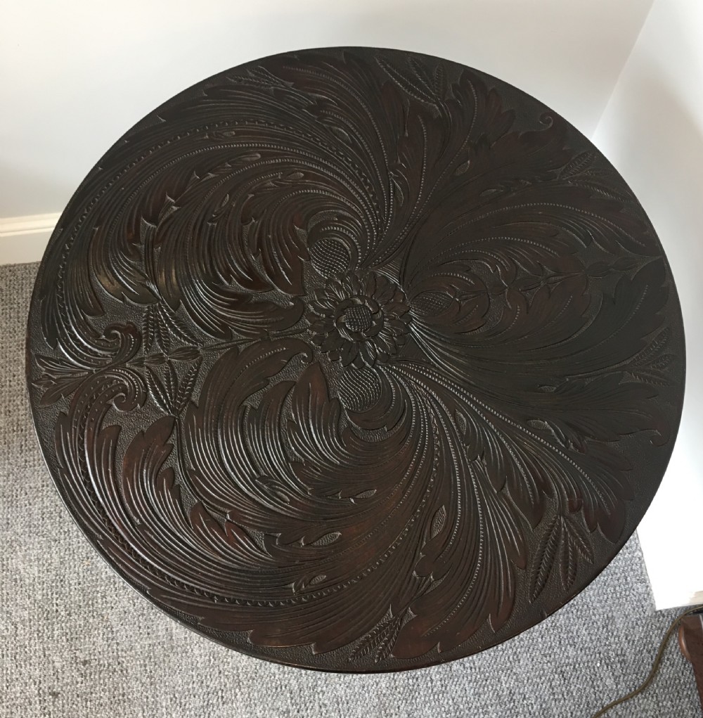 Georgian Cuban Mahogany Tilt Top Occasional Table on Birdcage Support View VII