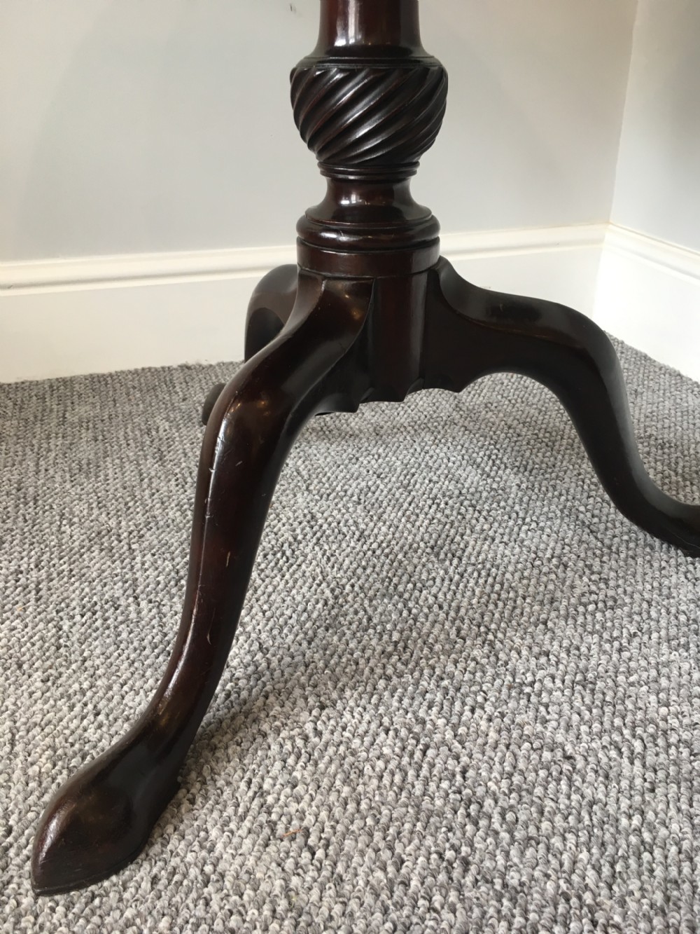 Georgian Cuban Mahogany Tilt Top Occasional Table on Birdcage Support View XI