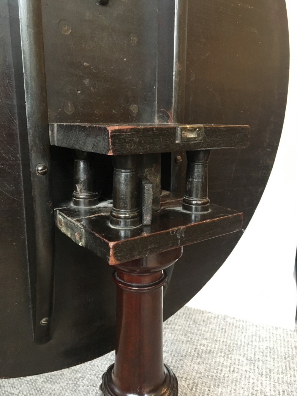 Georgian Cuban Mahogany Tilt Top Occasional Table on Birdcage Support View XIII