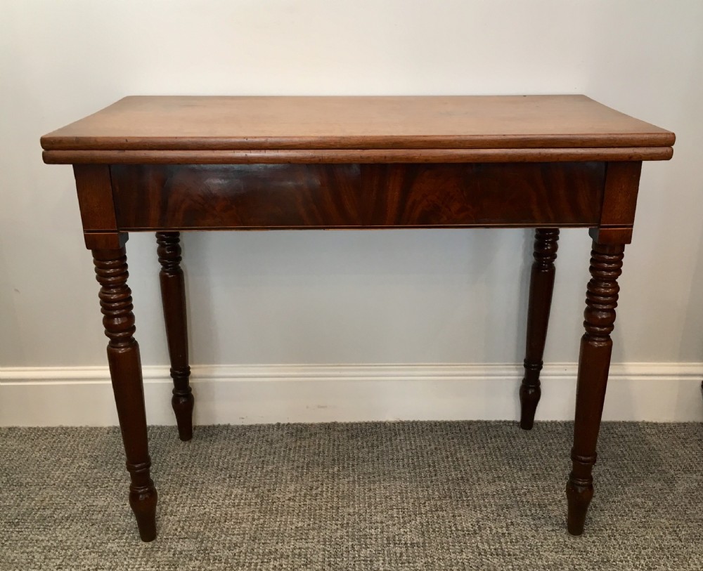 Antique Victorian Mahogany Fold Over Tea Table