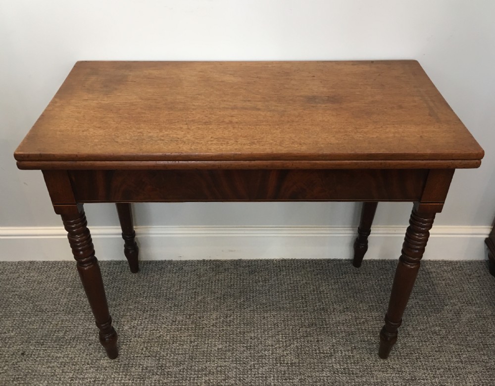 Antique Victorian Mahogany Fold Over Tea Table View II