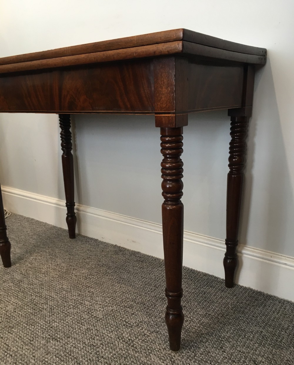 Antique Victorian Mahogany Fold Over Tea Table View III