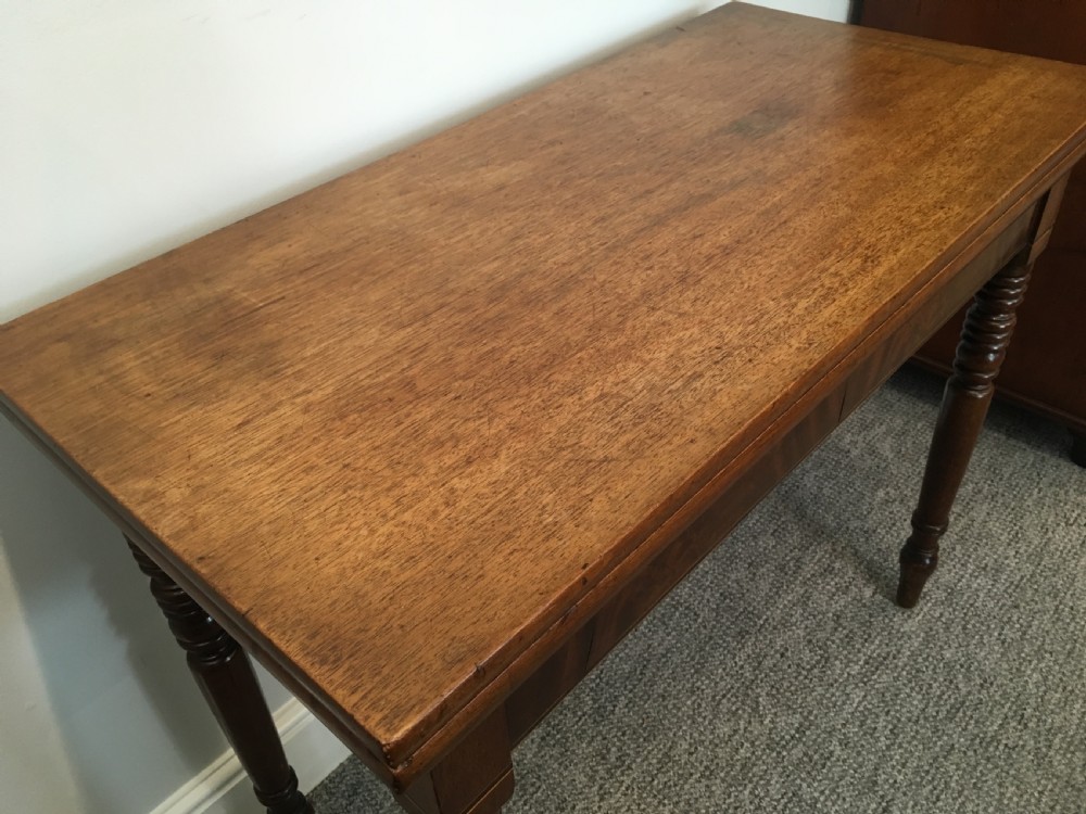 Antique Victorian Mahogany Fold Over Tea Table View V