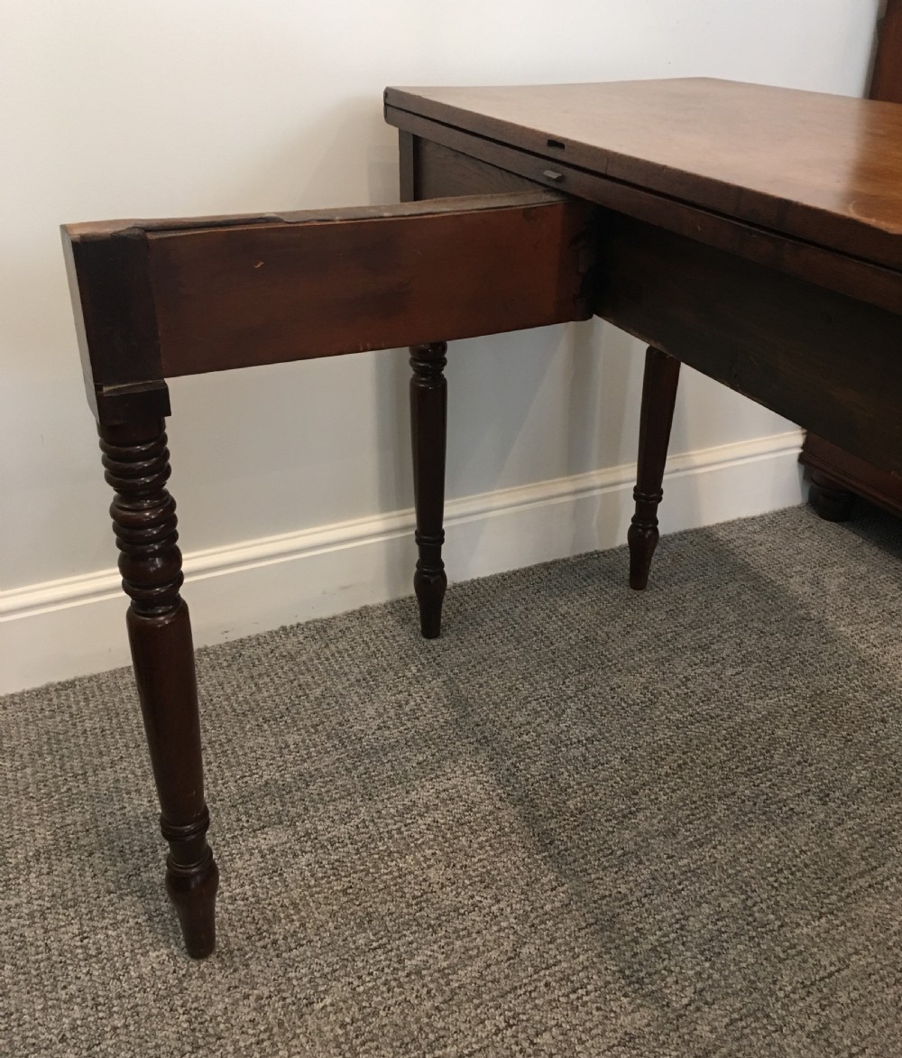 Antique Victorian Mahogany Fold Over Tea Table View VII