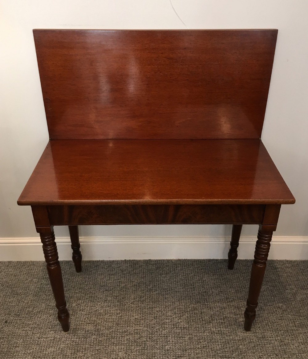 Antique Victorian Mahogany Fold Over Tea Table View VIII