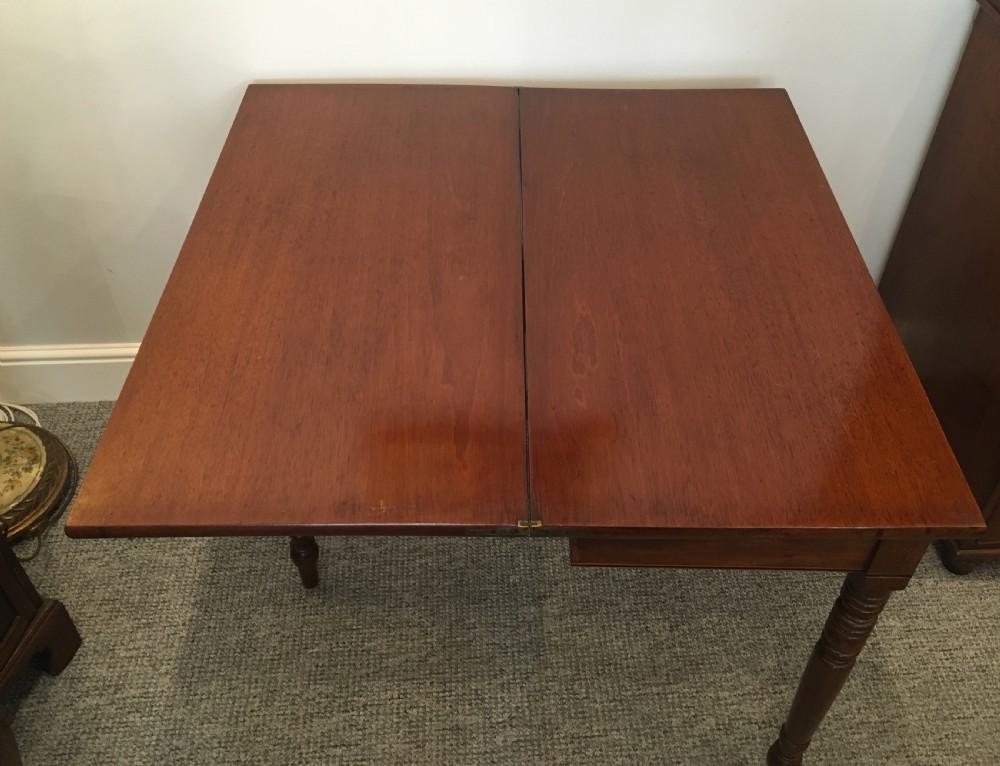Antique Victorian Mahogany Fold Over Tea Table View XI