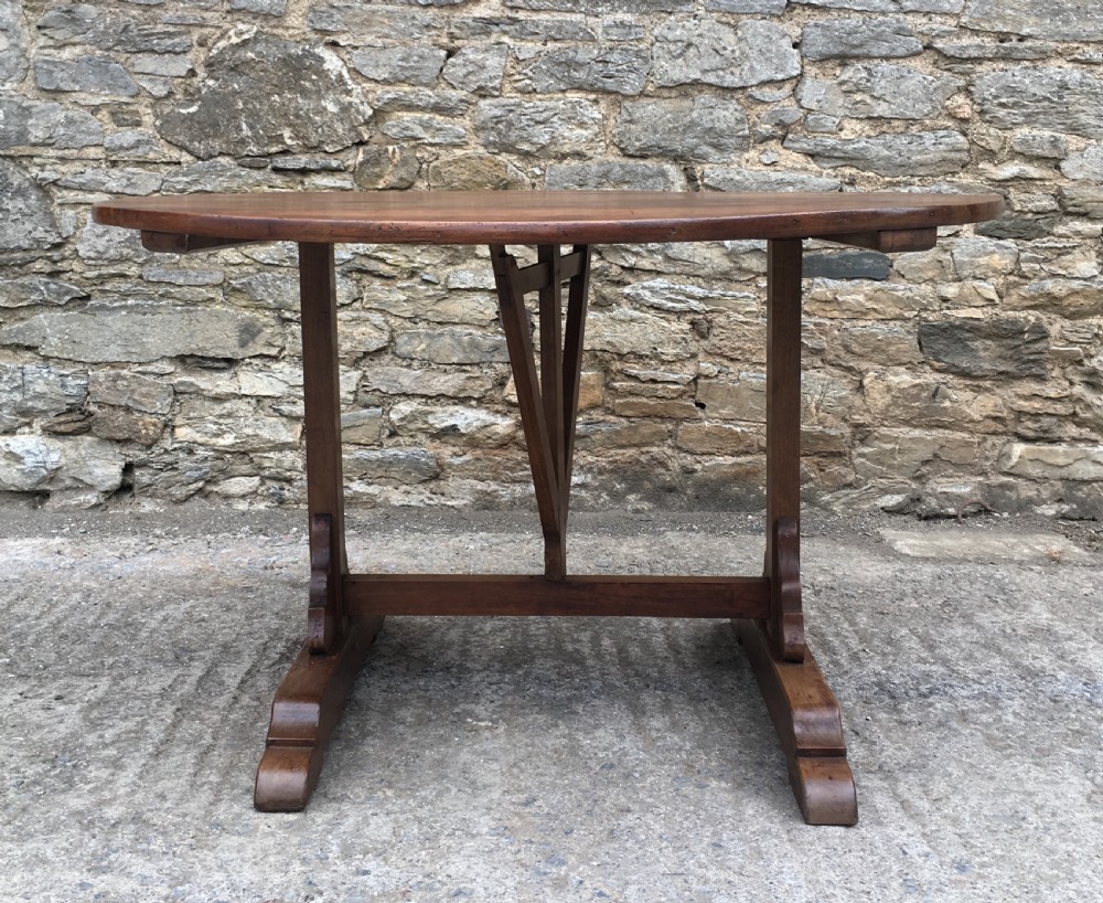 Large Antique French Fruitwood Vendange Table View III