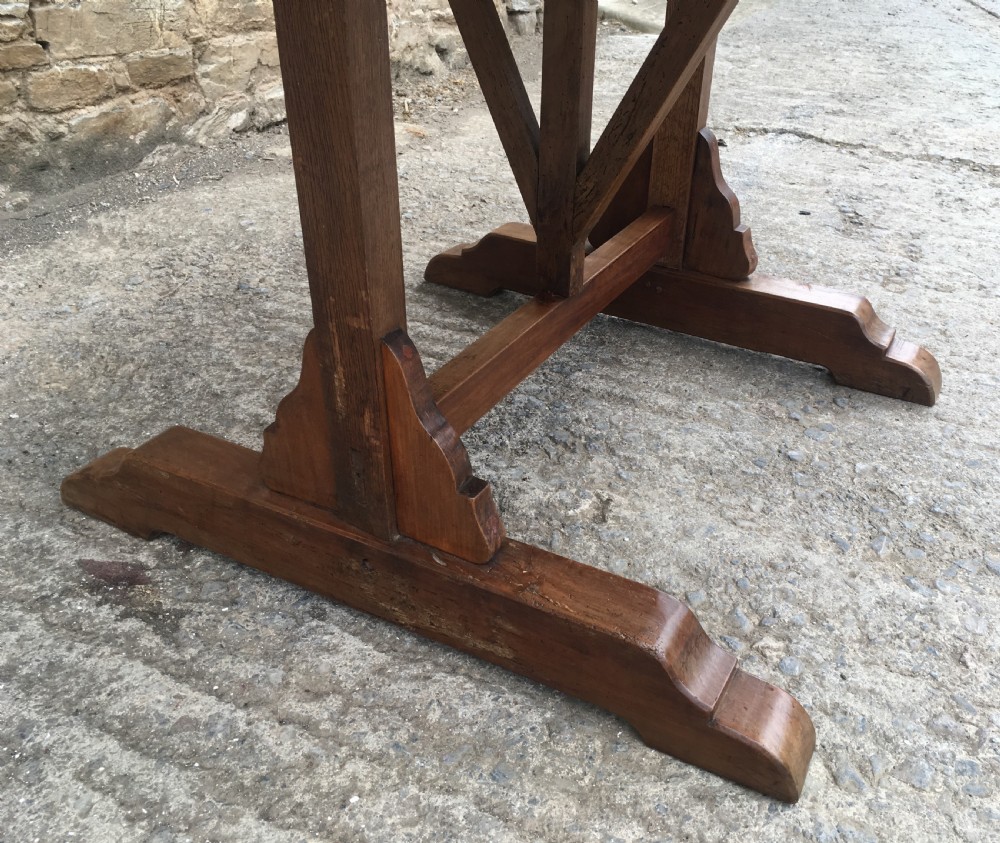 Large Antique French Fruitwood Vendange Table View VIII
