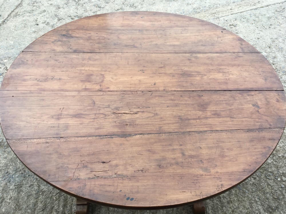 Large Antique French Fruitwood Vendange Table View IX