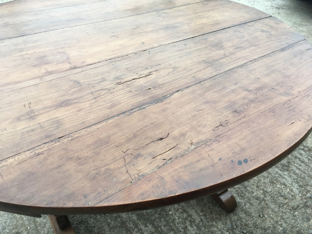 Large Antique French Fruitwood Vendange Table View X