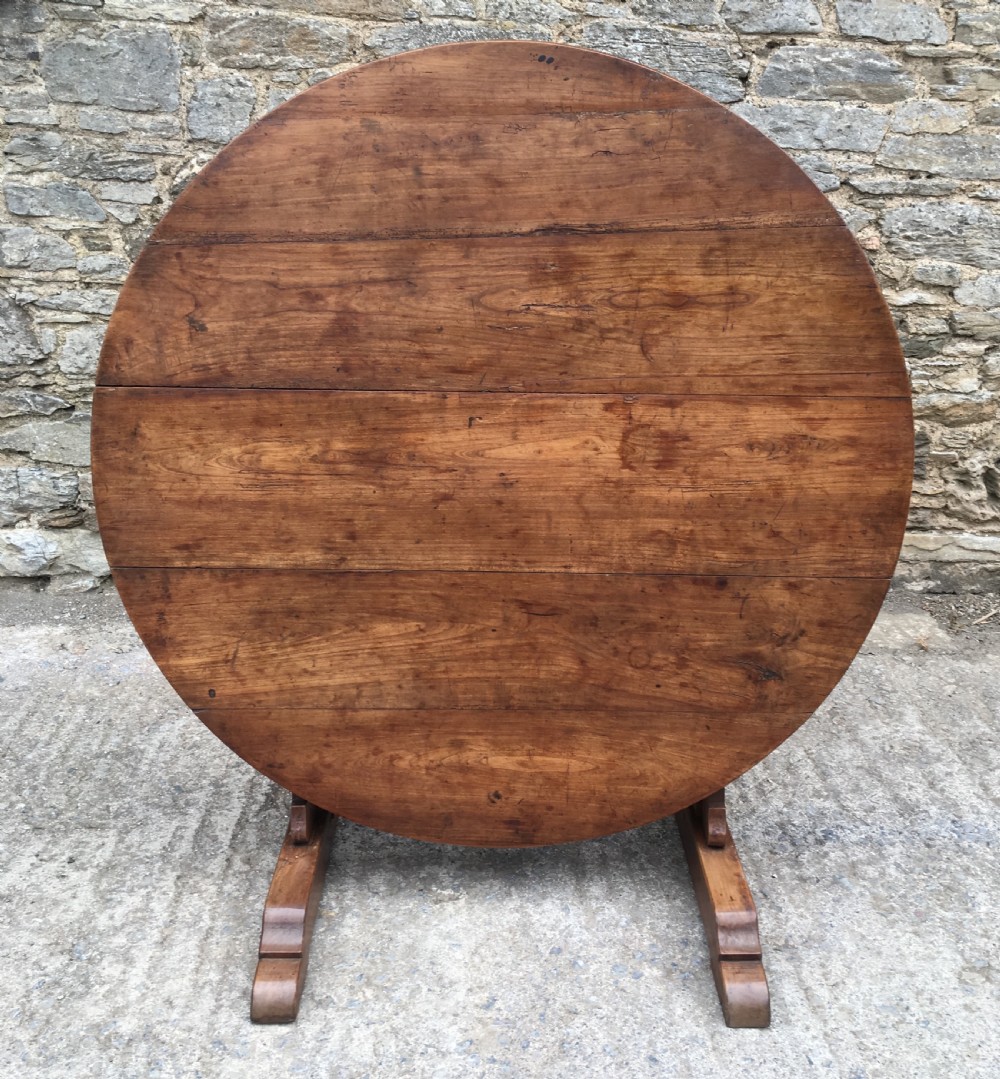 Large Antique French Fruitwood Vendange Table View XII