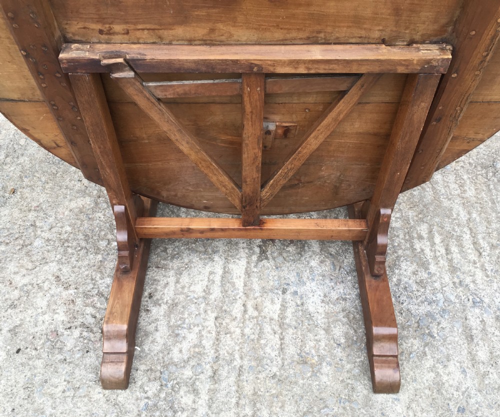 Large Antique French Fruitwood Vendange Table View XVII