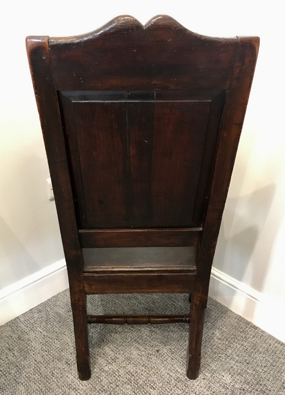 Antique Oak Panel Back Armchair View XIII
