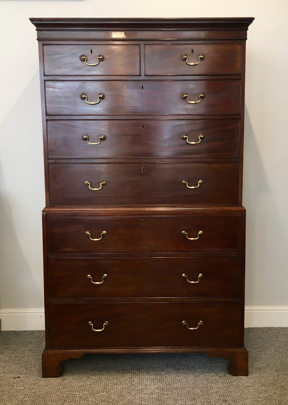 Antique Georgian Mahogany Tallboy Chest on Chest