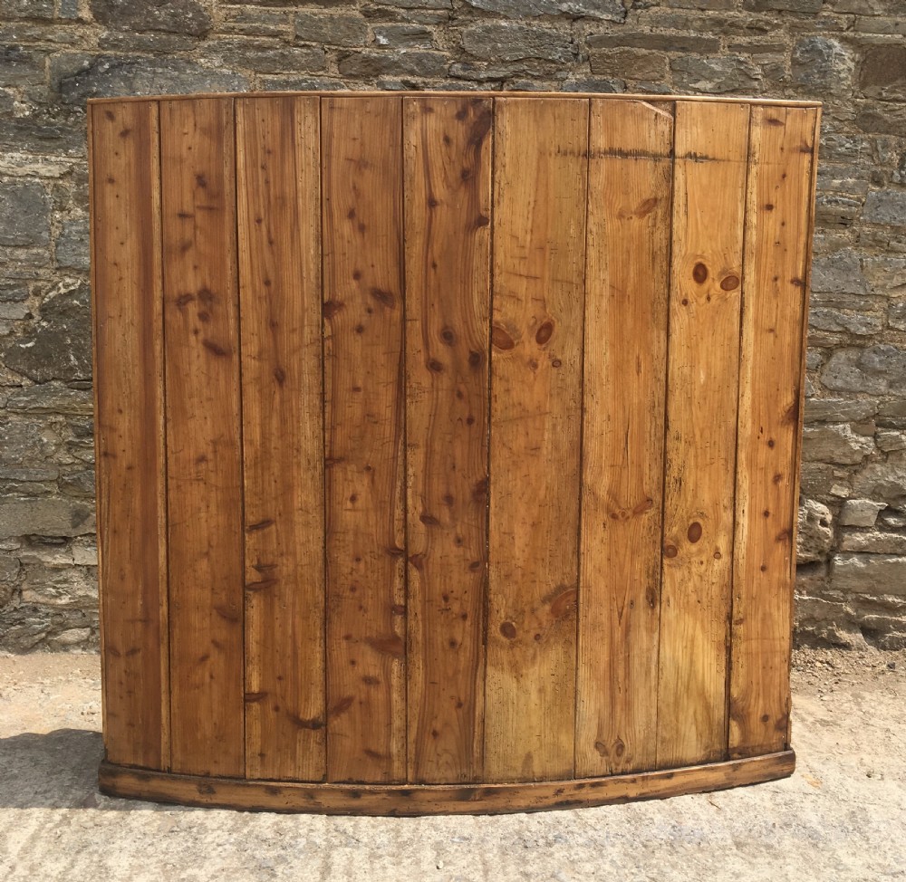 Large Antique Pine High Back Curved Box Settle View XIV