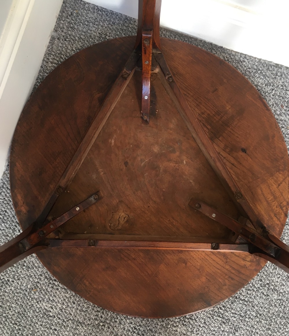 Antique 19th Century Elm Cricket Table  View X