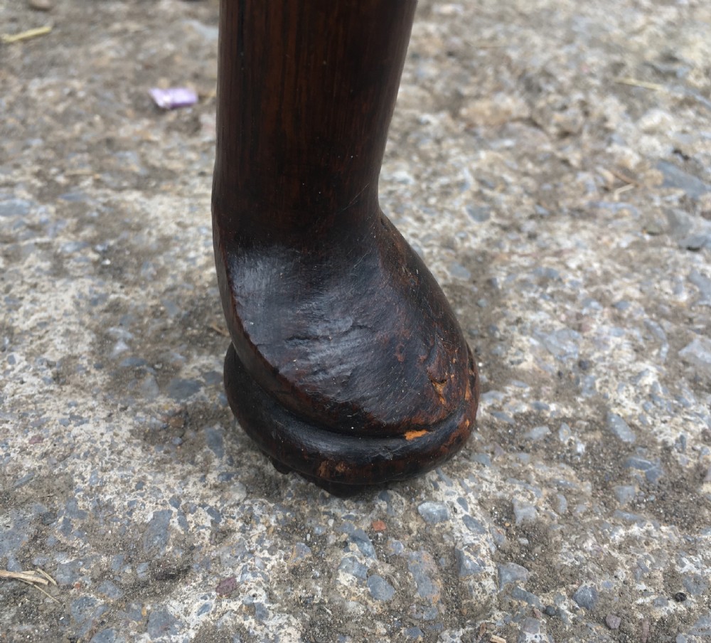 Small Early Georgian Oak Pad Foot Side Table  View XII