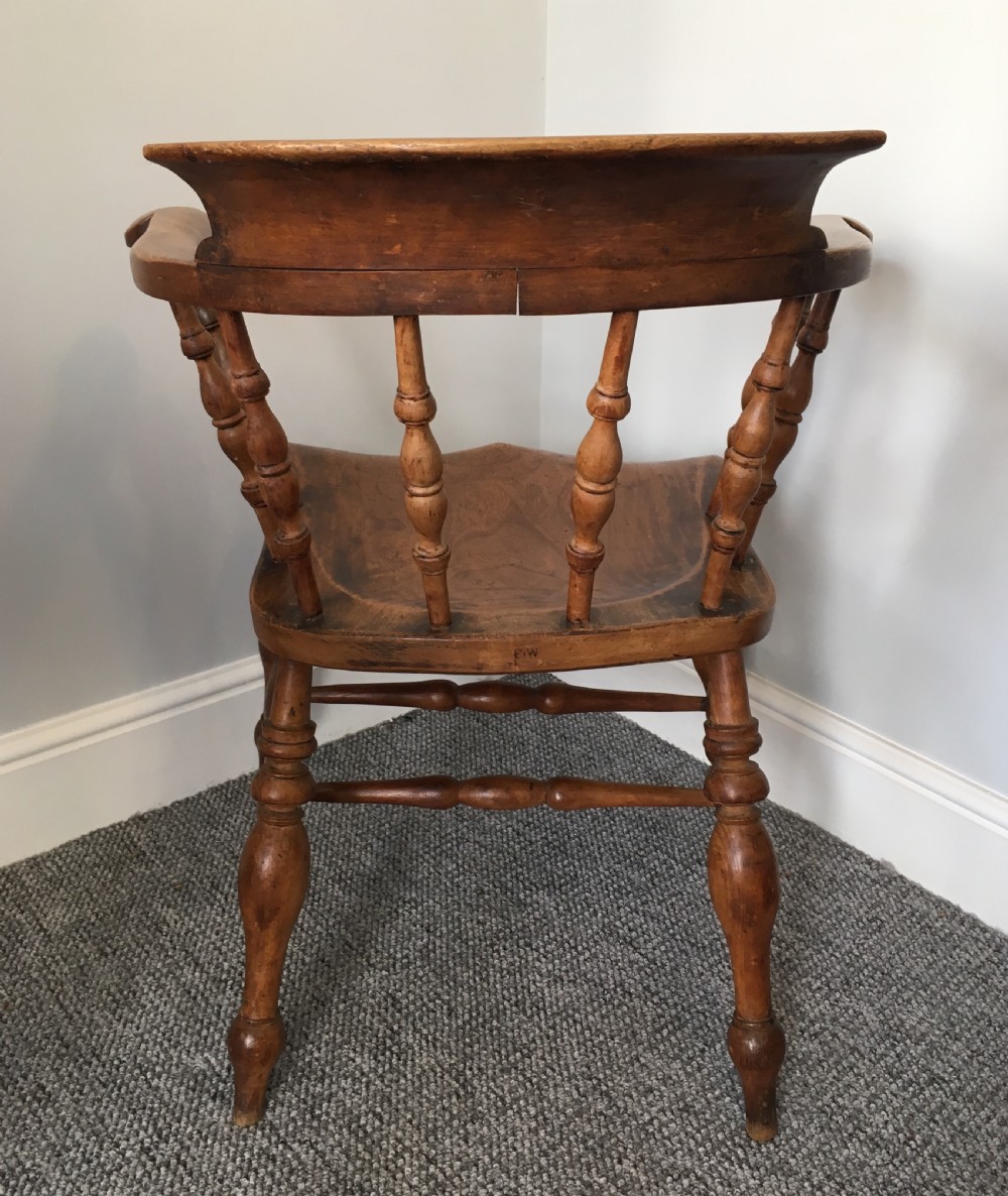 Good Quality Antique Smokers Bow Armchair View V