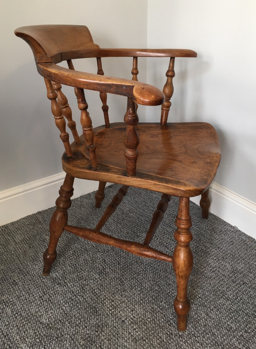 Good Quality Antique Smokers Bow Armchair View VII