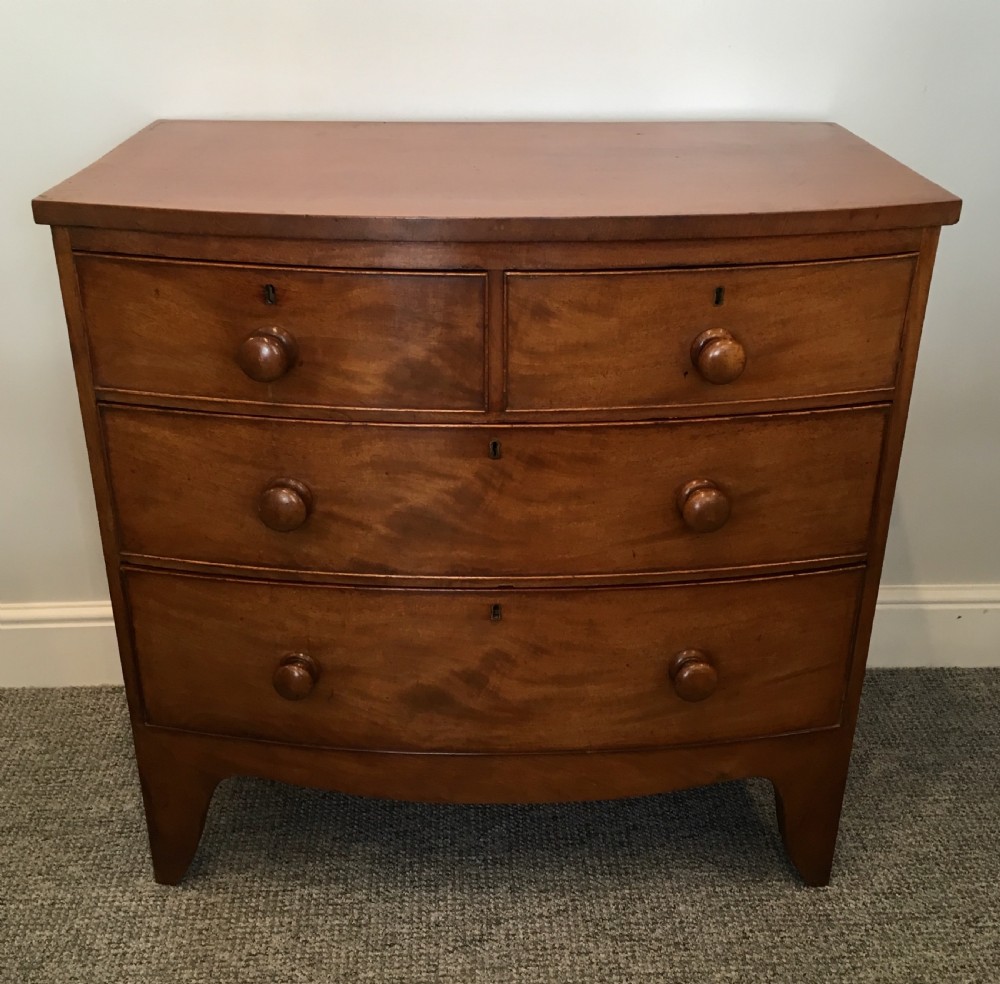 Small Georgian Mahogany Bow Front Chest of Drawers
