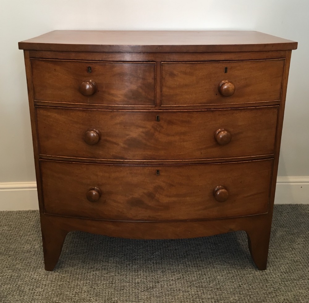 Small Georgian Mahogany Bow Front Chest of Drawers View II