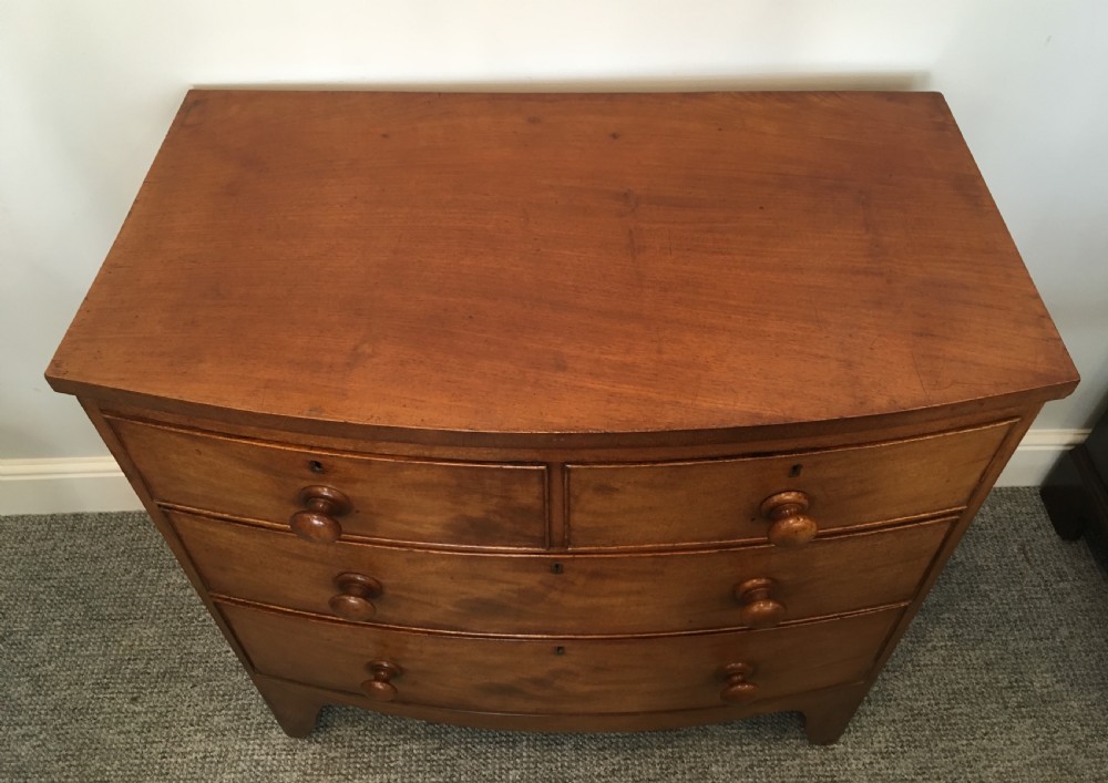 Small Georgian Mahogany Bow Front Chest of Drawers View III