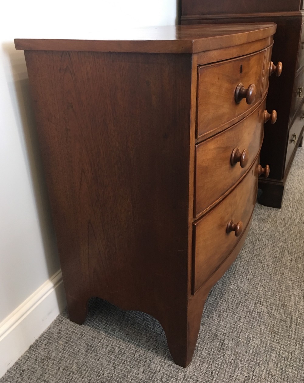 Small Georgian Mahogany Bow Front Chest of Drawers View IV