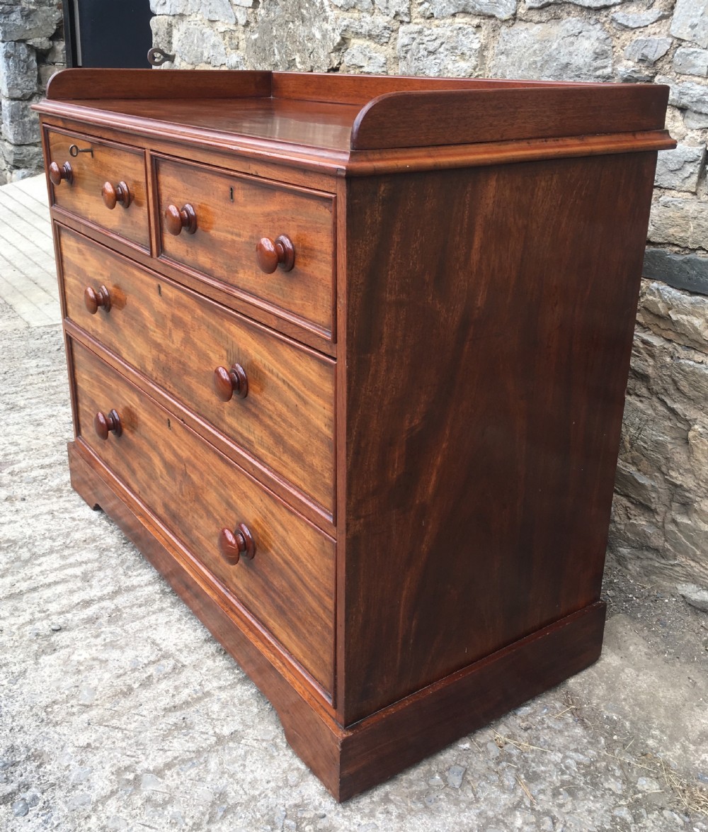 Antique Victorian Mahogany Chest of Drawers with Gallery View IV