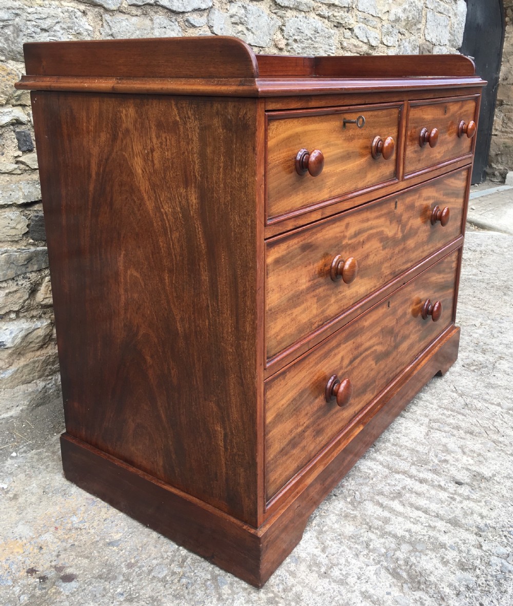 Antique Victorian Mahogany Chest of Drawers with Gallery View VI