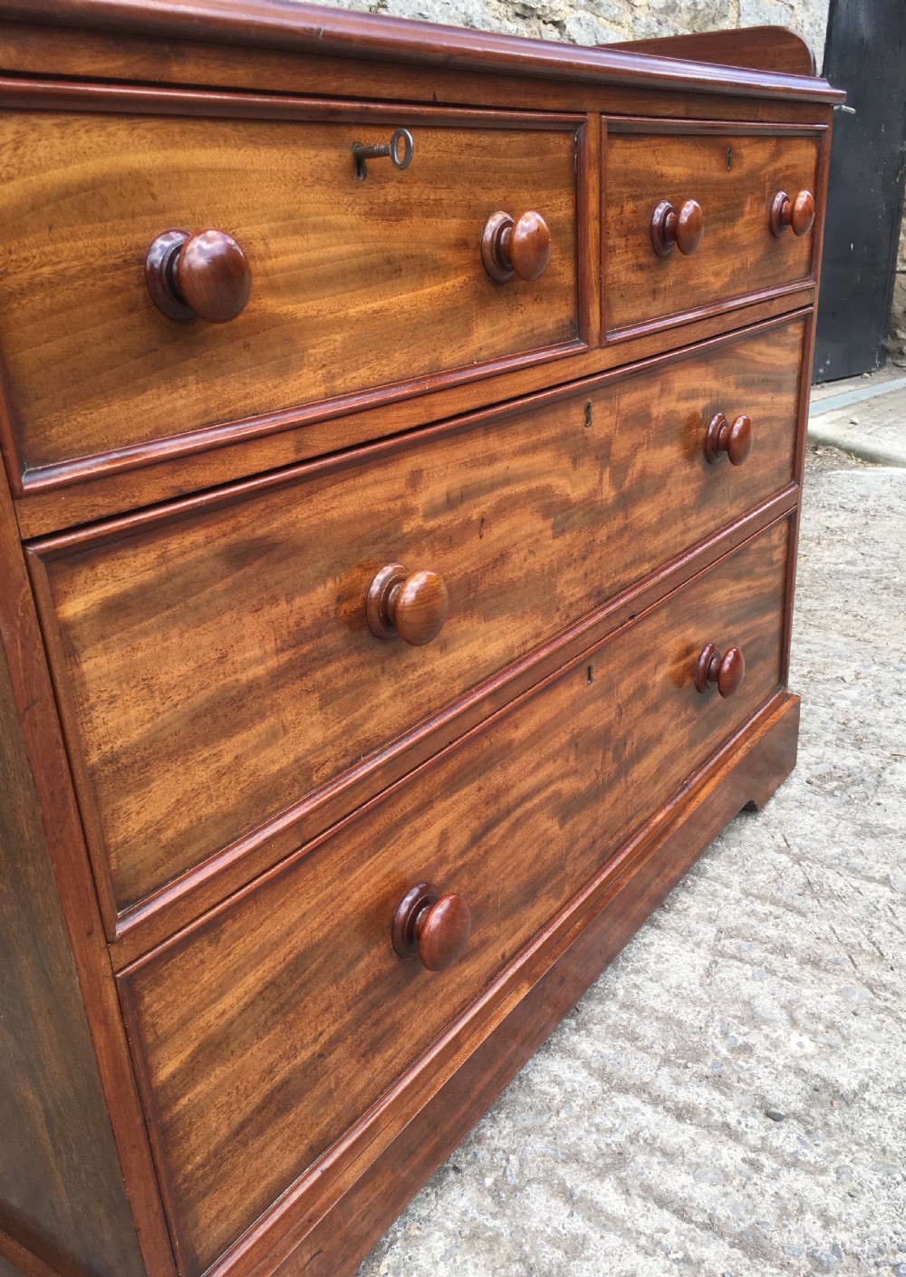 Antique Victorian Mahogany Chest of Drawers with Gallery View VIII