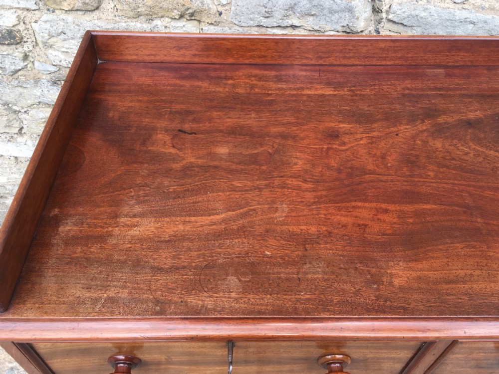 Antique Victorian Mahogany Chest of Drawers with Gallery View IX